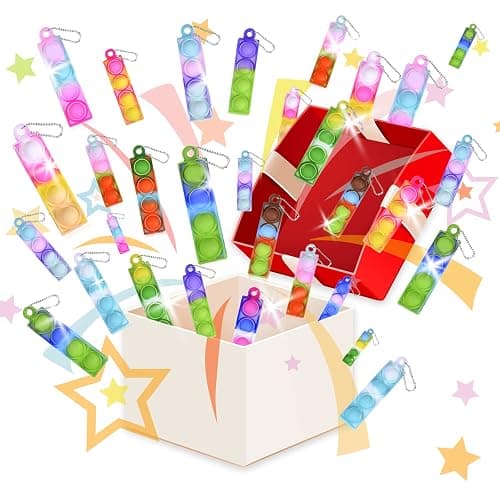 75Pcs Party Favors for Kids 3-5 4-8 Fidget Toys Bulk Mini Pop Keychain Sensory Toys Stocking Stuffers Birthday Carnival Treasure Classroom Prizes Stress Relief Toy Easter Eggs Fillers thumbnail 6