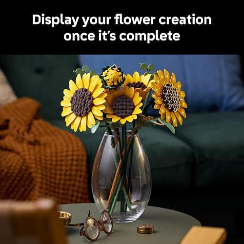 LEGO Botanicals Sunflower Bouquet Building Set for Adults, Ages 18+ - Artificial Flowers for Home Office, Bedroom or Desk Decor - Gifts for Women & Men - 11502 thumbnail 7