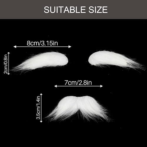 Old Man Mustache and Eyebrows 100 Days of School Grandpa Fake Beard Mustaches for Halloween Party thumbnail 3
