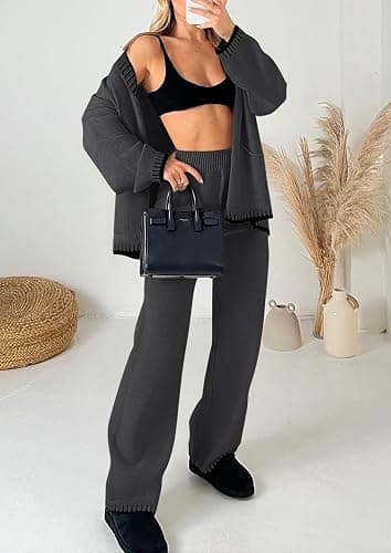 PRETTYGARDEN Lounge Sets for Women Fall 2025 Loungewear 2 Piece Outfits Cardigan Sweaters Track Suit Matching Winter Clothing thumbnail 3