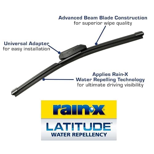 Rain-X 810161 Latitude 2-In-1 Water Repellent Wiper Blades, 26" and 18" Windshield Wipers (Pack Of 2), Automotive Replacement Windshield Wiper Blades With Patented Rain-X Water Repellency Formula thumbnail 2