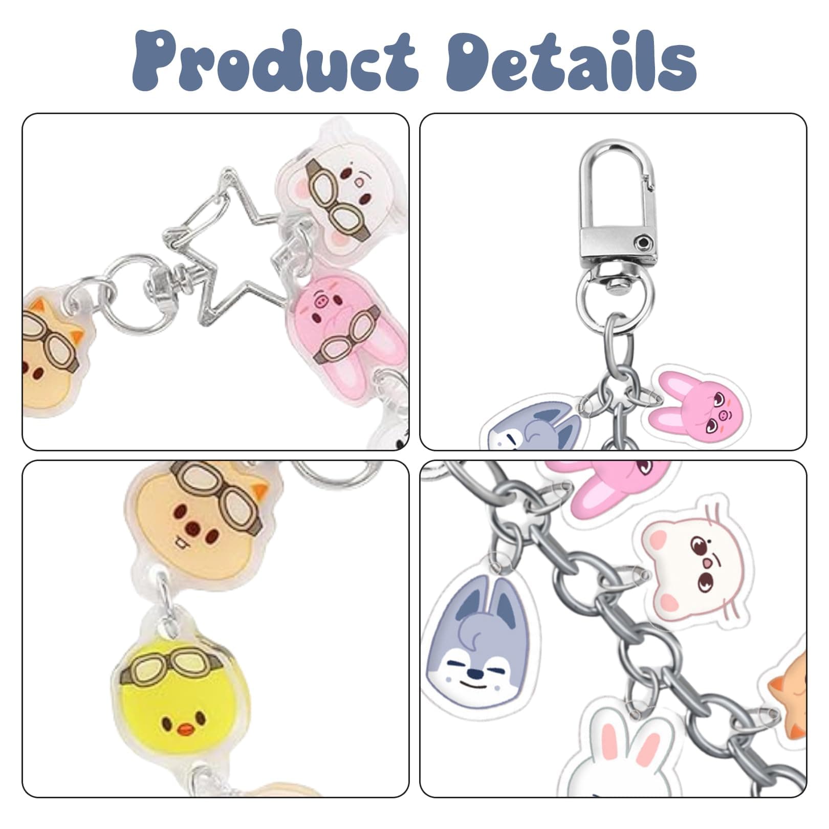 Stray Kids Keyring, Skzoo Keychain, Stray Kids Keychain, Stray Kids Merch, Skzoo Key Ring Set for Children, Backpack Bag Accessories, Cute Acrylic Keyring Set for Skzoo Fan Item thumbnail 3