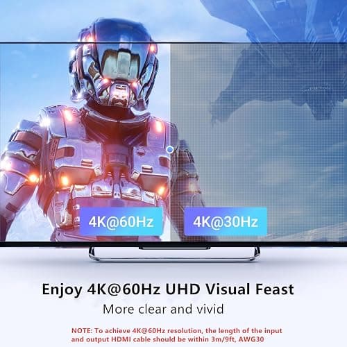 UGREEN HDMI Switch 5 in 1 Out 4K@60Hz, HDMI 2.0 Switcher 5 Port | with IR Remote Selector Box 4K HDR 3D Dolby Vision Atmos CEC HDCP2.2, Compatible with PS5 4 3 Xbox Switch TV Gray thumbnail 3
