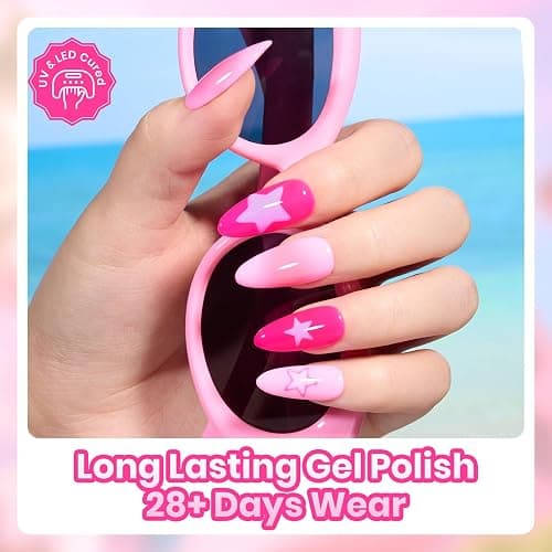 Beetles Pink Gel Polish Set, Summer Heartbeat, 6 Colors Gel Nail Polish Set | Light Hot Dark Pink Shades, Soak-Off UV LED, Long-Lasting Neon Nails Art for Salon, Home DIY & Holiday Manicures thumbnail 5
