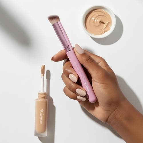 LAMORA Concealer Makeup Brush Under Eye - Angled Flat Top Kabuki Nose Contour Brush - Ideal for Concealing Blending Setting Buffing with Powder Liquid Cream Cosmetic - Small Makeup Foundation Brush thumbnail 10