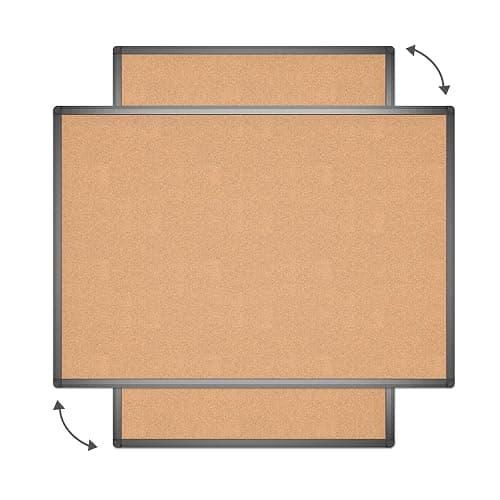 VIZ-PRO Cork Notice Board, 36 X 24 Inches, Cork Bulletin Board with Black Aluminium Frame thumbnail 4