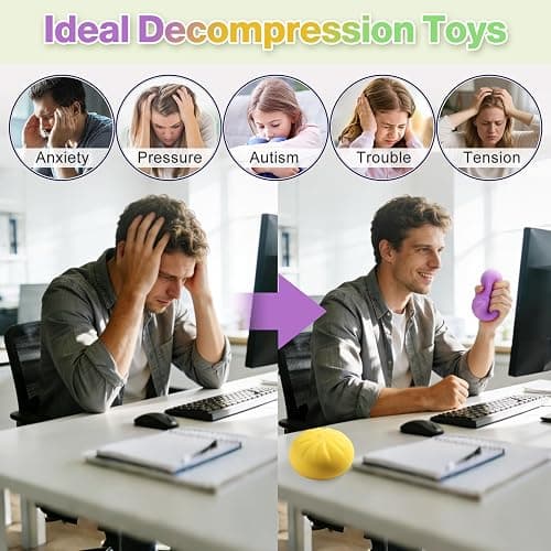 Squishy Dumpling Sensory Toys Mystery Dumpling Squishy Stress Relief Fidget Easter Gifts for Kids & Adults Anxiety Relief Squeeze Toy for Boys and Girls Easter Basket Stuffers for Teens(White) thumbnail 6