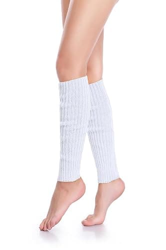 Retro Women 80s Adult Ribbed Knitted Leg Warmers Crochet Long Boot Socks Y2K Party Dance Sports Yoga thumbnail 3