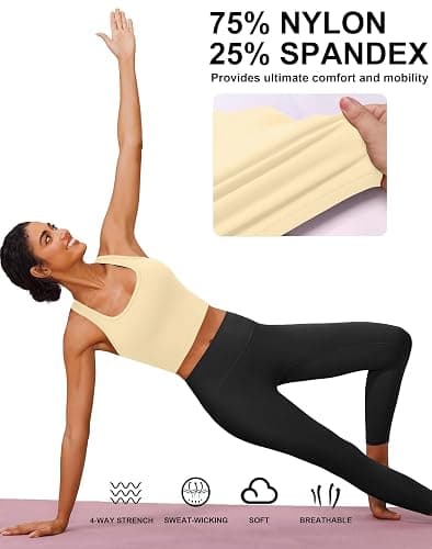 PINSPARK Sports Bra Longline Racerback Tank Tops for Women Padded Workout Yoga Top thumbnail 4