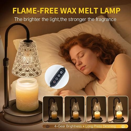 RMFSH Candle Warmer Lamp with Timer Dimmable, Birthday Gifts for Women Mom, House Warming Gifts New Home Decor, Wax Melt Warmer for Jar Candles with 2 Bulbs thumbnail 5