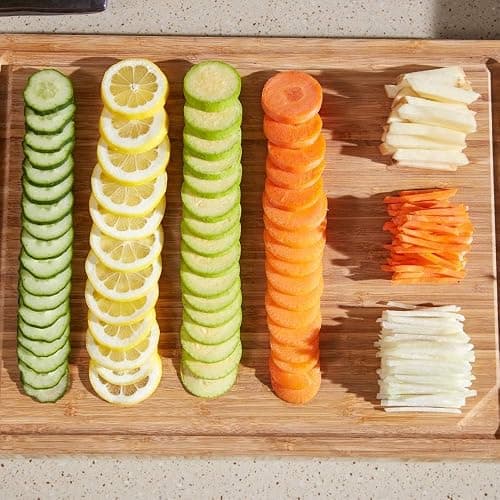 ONCE FOR ALL Safe Mandoline Slicer 5 in 1 Vegetable Chopper Food Potato Cutter, Strips Julienne Dicer Adjustable Thickness 0.1-8 mm Kitchen Chopping Artifact Fast Meal Prep (Gray) thumbnail 2