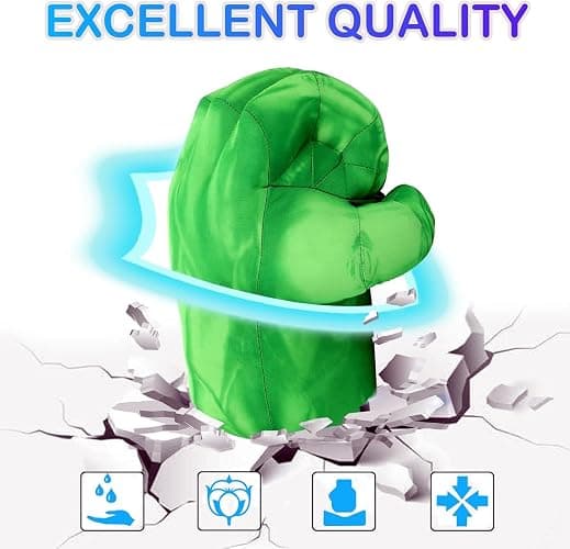 PROVAINT Superhero Gloves for Kids - Soft Plush Boxing Mitts with Secure Grip for Role Play, Halloween Dress Up, Birthday Gifts - Green Hero Costume Accessories for Children and Adults （Green） thumbnail 6