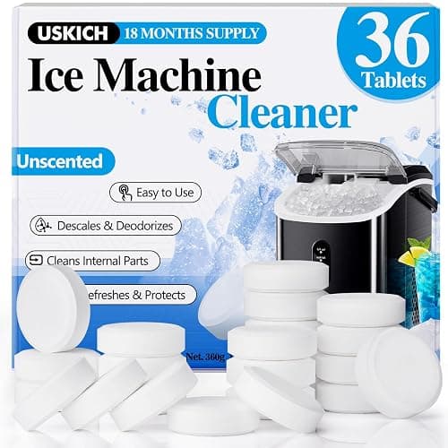 Ice Machine Cleaner Descaler Tablets-36Pack Ice Maker Cleaner Compatible with Frigidaire, Opal, GE Profile, Kitchenaid, Nickel Safe Scale Remover for Countertop, Nugget Ice Makers - Image 1