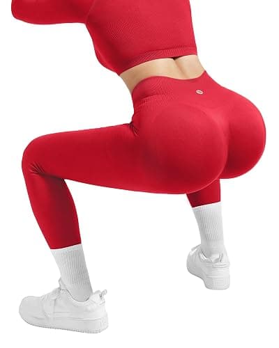 SUUKSESS Women 2 Piece Workout Sets Hidden Scrunch Hip Lifting Seamless Leggings Long Sleeve Yoga Crop Tops thumbnail 3