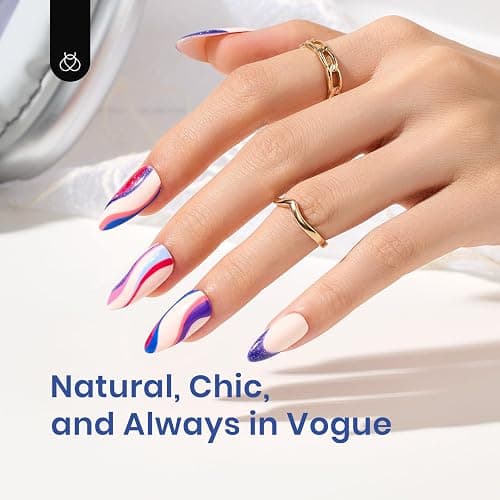 Beetles Gel Nail Kit Clear, Almond Medium, 500pcs 10 Sizes, with 9 in 1 Glue Mini Nail Lamp, Fall Nails, Full Cover Easy Nail Extension Set for Home DIY Salon Gift for Girls thumbnail 7