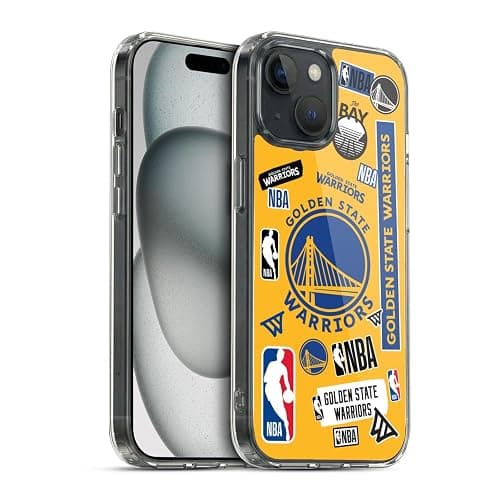 Head Case Designs Officially Licensed NBA Sticker Collage Golden State Warriors Gel Case [Military Grade Protection] Compatible with Apple iPhone 15 and Compatible with MagSafe - Image 1