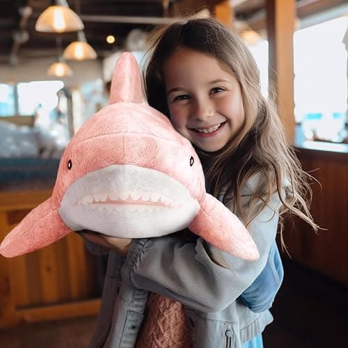MUPI Shark Stuffed Animal Plush, Pink 11 Inch, Cute Shark Pillows | 11/17/23/31/39 Inch, Soft Cotton Ocean Sea Animal Plushies, Kawaii Decorative Toy Gifts for Kids and Sharks Lovers thumbnail 2