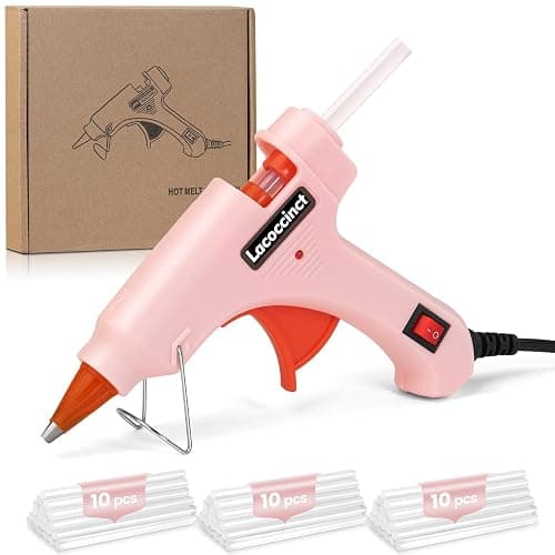 Hot Glue Gun Kit with 30 Glue Sticks, 20W Mini Glue Gun Set (Pink) | Fast Preheating, Compact, Hot Melt Glue Gun Ideal for School Classroom Crafts DIY Arts and Quick Home Repairs - Image 1