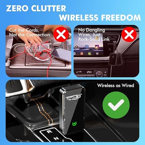 Wireless CarPlay Adapter for Apple iPhone - Converts Factory Wired CarPlay to Wireless, Quick Setup & Auto-Connect Every Drive, CarPlay Dongle for Cars from 2015+ & iOS10+ (Metallic Brushed Blue) thumbnail 4
