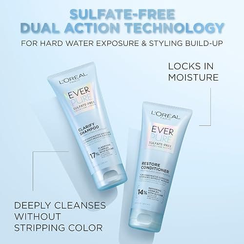 L'Oreal Paris Clarify Sulfate Free Shampoo with Antioxidants, Clarifying Shampoo for Hard Water Exposure and Styling Build-up, EverPure, 6.8 Fl Oz thumbnail 2