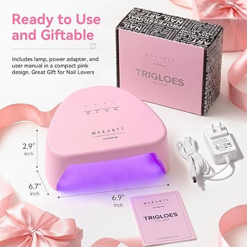 Makartt Compact Travel UV Nail Lamp for Gel Polish, Plug-in Nail Dryer with 5s Flash Cure, 99s Mode for Dark Thick Gels, Auto Sensor, 4 Timers & 18 LED Beads for Beginner Home DIY Gift (Pink) thumbnail 8