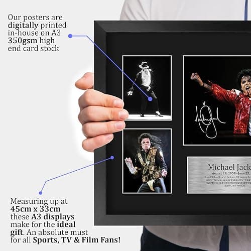 HWC Trading Michael Jackson Musician 16 x 12 inch (A3) Printed Gifts Signed Autograph Picture for Music Memorabilia Fans - 16" x 12" Framed thumbnail 3
