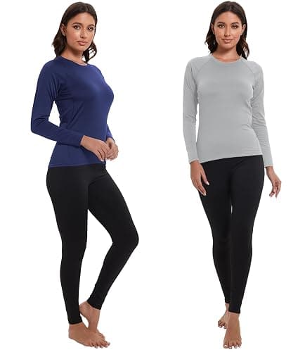 TELALEO 4 Pack Women's Thermal Shirts Fleece Lined Athletic Tops Long Sleeve Compression Workout Baselayer for Cold Weather thumbnail 2