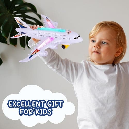 ArtCreativity Light-Up Airplane Toy with Bump & Go Action, Flashing LED Lights & Takeoff Sounds – Kids Airplane Toy with Moving Wheels – Fun Birthday Gift for Boys & Girls Ages 3-8 thumbnail 7