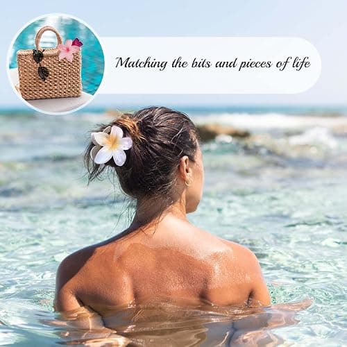 GQLV Hawaiian Flower Claw Hair Accessories for Women - 4PCS Large Nonslip Clips for Thick and Thin Hair, Strong Hold, Cute Banana Clips thumbnail 4