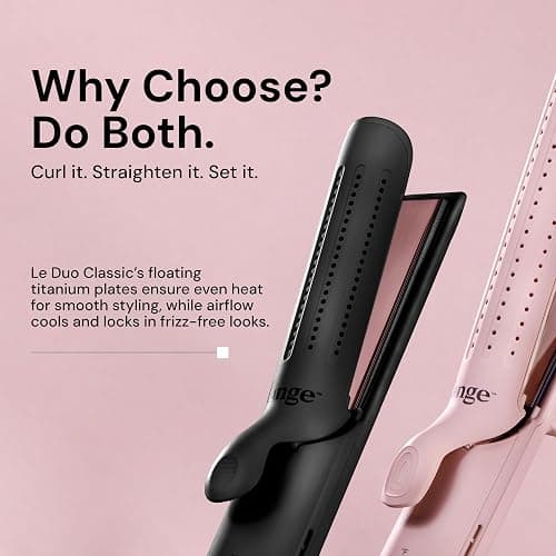 L'ANGE HAIR Le Duo Standard 360° Airflow Styler | 2-in-1 Curling Wand & Titanium Flat Iron Hair Straightener | Professional Hair Curler with Cooling Air Vents | Dual Voltage & Adjustable Temp (Blush) thumbnail 5