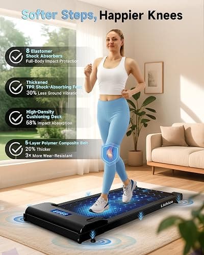 Lichico NeoSilent Walking Pad Under Desk Treadmill for Home with BLDC Core and Extra-Large Belt, App and Remote Control, Portable and Compact thumbnail 5