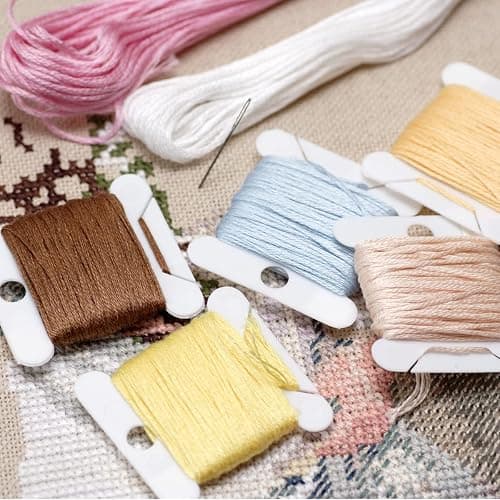 Embroidery Floss Organizer, Cross Stitch Thread Storage Box Tools - Bobbin Winder, 1 Removable 24 Compartments with 40 Hard Plastic Floss Bobbins and Stickers for Craft DIY Embroidery Sewing Storage thumbnail 5