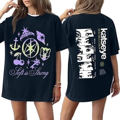 Katseye Shirt Women Katseye The Beautiful Chaos Tour Music Tshirts Vintage Concert Graphic Tee Band Music Merch - Image 1