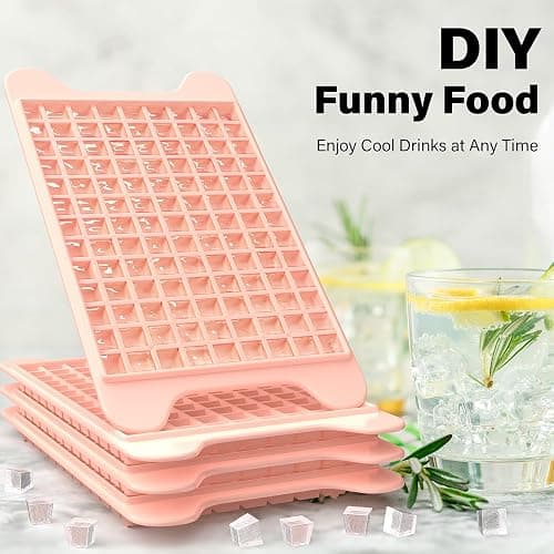 Mini Ice Cube Tray for Freezer: FDDBI Small Ice Trays for Freezer with Bin - 117×4PCS Easy Release Nugget Ice Tray - Crushed Ice Tray with Container thumbnail 5