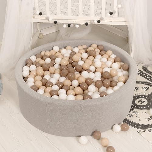 GOGOSO Ball Pit Balls for Toddlers Phthalate-Free BPA-Free Non-Toxic Crush Proof Soft Plastic Play Balls Baby Kids Shape Tent Pool Playhouse Playpen Party Decor,Coffee Brown Beige,100PCS - cofee colors - 100 balls thumbnail 7