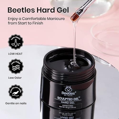 Beetles Low Heat Hard Gel-Mint Sheer Clear 1 oz 9 in 1 Nail Extension Sculpting Building Apex for Salon Professionals, Clear Builder Nail Gel, UV & LED Lamp Cured Needed thumbnail 5