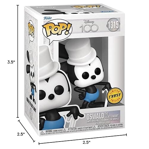POP Disney: Disney 100 - Oswald The Lucky Rabbit Limited Edition Chase Funko Vinyl Figure (Bundled with Compatible Box Protector Case), Multicolored, 3.75 inches thumbnail 2