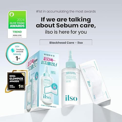ilso Blackhead Remover & Pore Care Bundle – Super Melting Sebum Softener (5.29 fl oz) with 40 Cotton Pads + Deep Clean Master Blackhead Remover Tool, Korean Skincare for Sebum & Pore Cleansing thumbnail 2