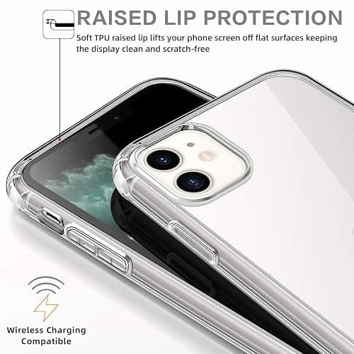 New&Teck Coque pour iPhone 11 (6.1) + [Verre Trempé Protection écran], en Transparent Silicone TPU Souple [Bumper avec Coins Renforcés], Protection Claire. thumbnail 3
