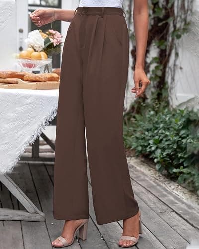 GRAPENT Wide Leg Pants for Women Work Business Casual High Waisted Dressy Pants Flowy Trousers Office thumbnail 2