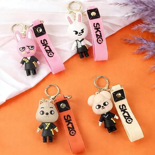 SK-Z Keychain Cartoon Keyring Cute Animal Pendant Backpack Accessory for Stray Fans thumbnail 4