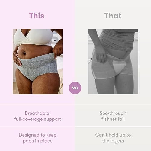 Frida Mom Postpartum Disposable Knickers | Microfibre High Waist C-Section Cut Knickers with Super Soft, Stretchy and Breathable Fabric | Size Regular, 8ct thumbnail 6