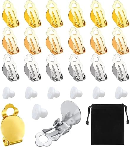 SANNIX 60-Piece Round Flat Back Earring Set: Non-Pierced Clip-On Earring Findings with Pads in 3 Colors for DIY Jewelry - Image 1