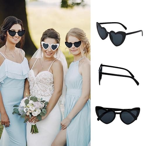 MveLwodx 10 Pairs Heart Sunglasses for Bridesmaid Bride to Be Heart Glasses Sunglasses Bachelorette Party Accessories thumbnail 4
