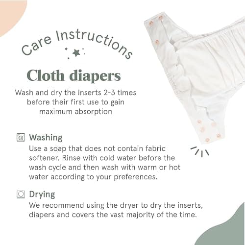 LA PETITE OURSE 10 One Size Printed Snap Cloth Diaper With 20 4-Layer Premium Bamboo Inserts, for Babies Weighing 10–35 Pounds - Black and White thumbnail 4