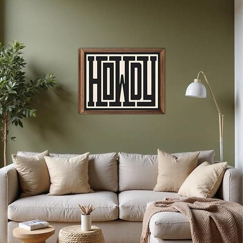 Framed Howdy Wall Art Gifts Western Modern Wall Decor Southern Home Decor Ranch Wall Decor Howdy Poster Modern Farmhouse Canvas Painting Home Decor for Bathroom Bedroom Living Room 8x10 in Framed thumbnail 6