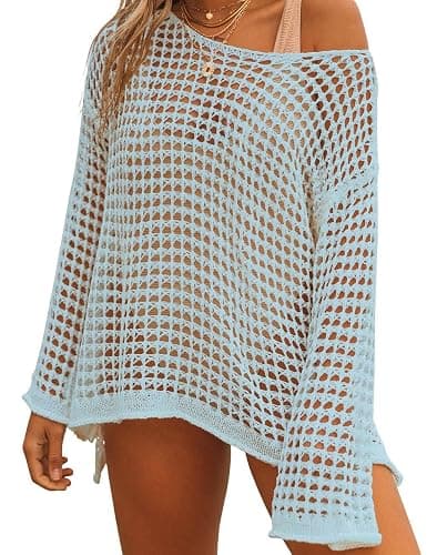 Bsubseach Crochet Cover Ups for Women Sexy Hollow Out Swim Cover Up Knit Summer Outfits - Image 1