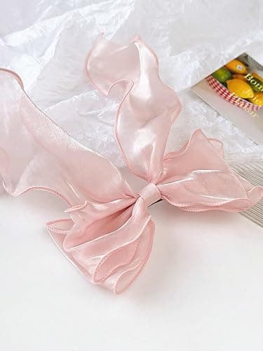 Haarschleifen für Frauen – große Schleifenspangen mit Metallclips und langem Schwanz-Design, niedliche Klammern für dickes, mittelstarkes und dünnes Haar. thumbnail 2