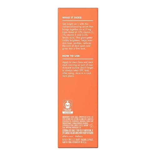 e.l.f. SKIN Bright Icon Vitamin C + E + Ferulic Serum, Brightening & Soothing Face Serum, Helps Even Skin Tone, Vegan & Cruelty-Free, 1 fl oz thumbnail 8