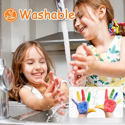 ABEIER Washable Finger Paint for Toddlers, Safe Non-Toxic, 12 Vibrant Colors (1.21fl oz), Baby Safe Paint for Hand and Feet, Mess Free Art Supplies for Kids, Preschool Learning Gifts, Ages 1-3 4 5 6+ thumbnail 5